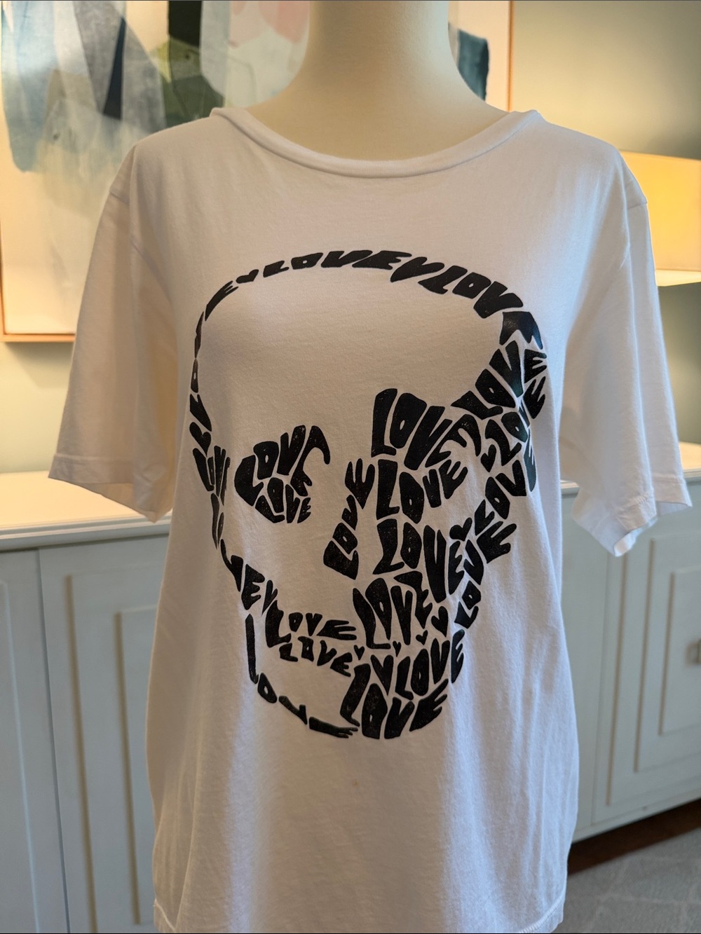 CHRLDR White Graphic Skull 'Love' Short-Sleeve T-Shirt